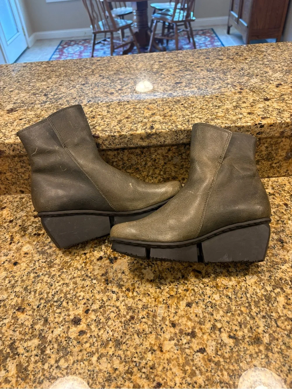 TRIPPEN Blaze f Side-Zip Custom Wedge Platform Leather Ankle Boots 37 US 6.5